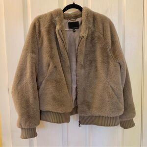 Banana Republic Teddy Bomber Jacket in Beige